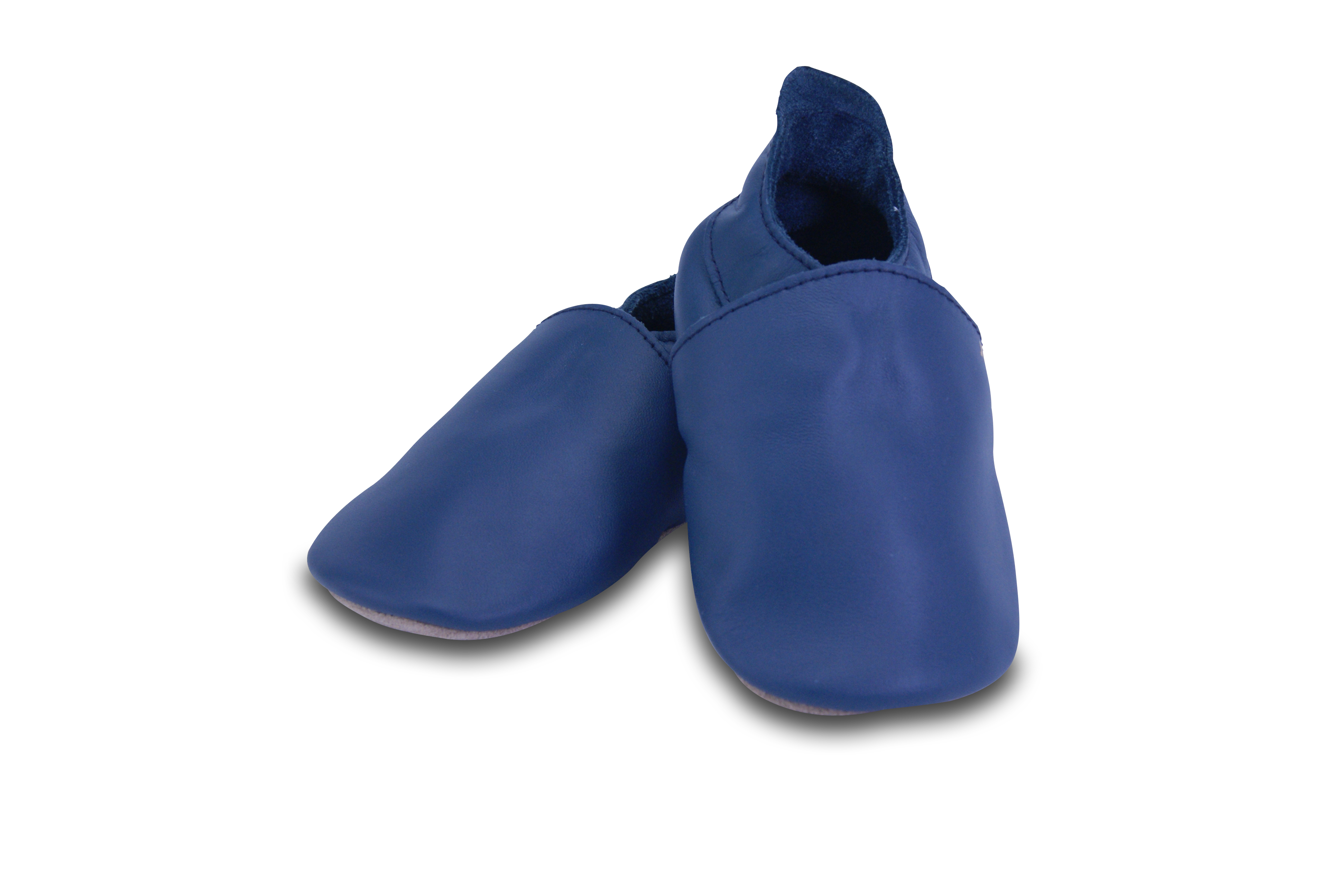 blaue unifarbene Lederpatschen für Kinder von Bobux 